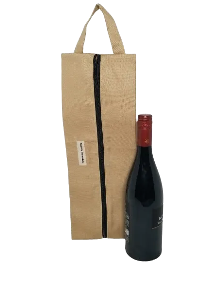 Khaki Canvas Bag with Wine Bottle Khaki Canvas Bag with Wine Bottle